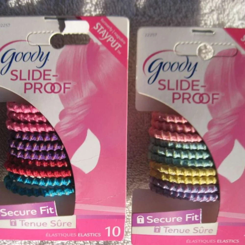 10 Goody Ouchless Stay Put Ponytailer Hair Bands No Metal Elastics Pastel Colors